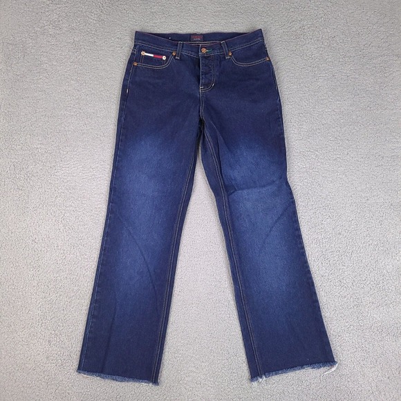 Tommy Hilfiger Jeans Womens Size 9 Blue Button Fly Raw Hem Denim 30W‎ x 28.5L - Picture 1 of 16
